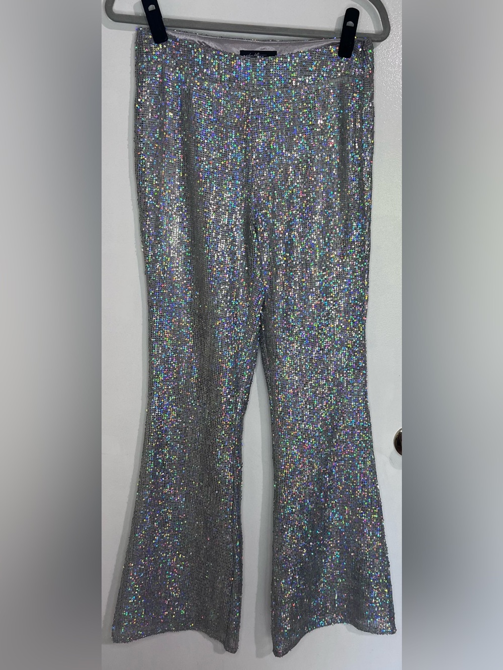 Silver Holographic Sequin Pants